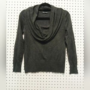 Cable & Gauge Dark Gray Cowl Neck Sweater
